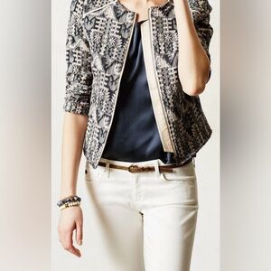 Anthropologie Hei Hei Faifo Woven Tapestry Jacket Size 6